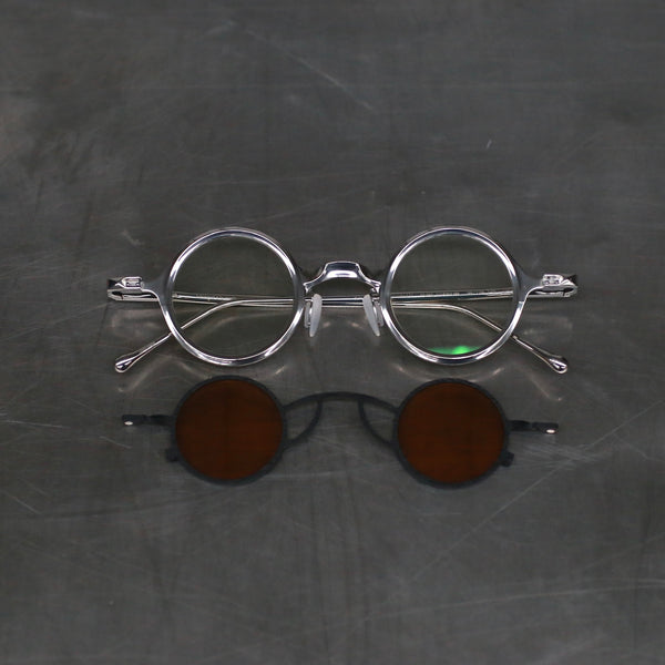 Rigards x ZIGGY CHEN Copper Titanium Aluminum Detachable Double-Layer Sunglasses RG1911 Collection RG-RG1911TI-PGHKTMSWY Polished Frame + Black Frame Transparent Lens + Salmon Lens